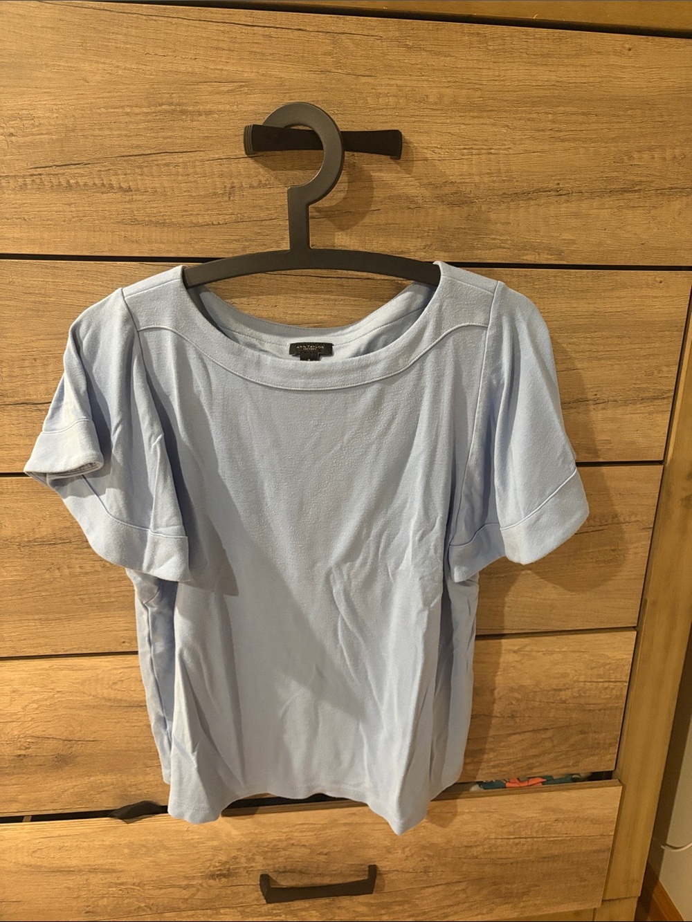 Light Blue flutter-Sleeve Shirt